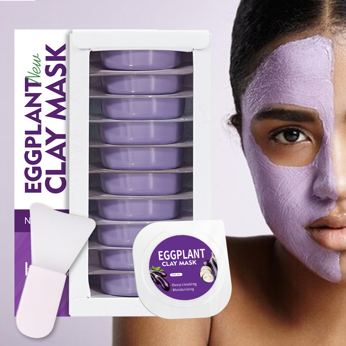 5g/0.17oz*10 Eggplant clay mud - Mud Mask Kaolin 评论和价格