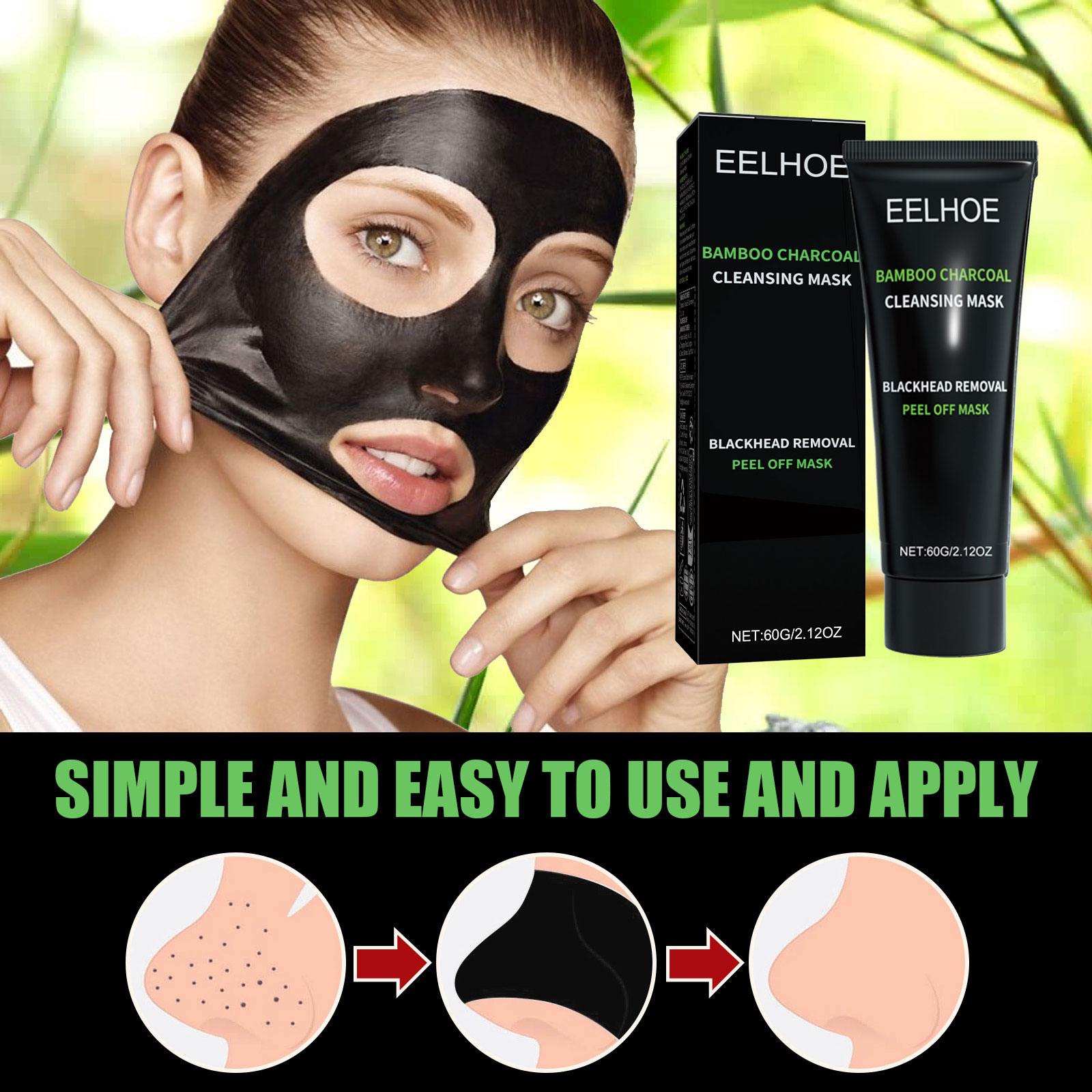 Bamboo Charcoal Tear-off Mask  - Mud Mask Kaolin 评论和价格