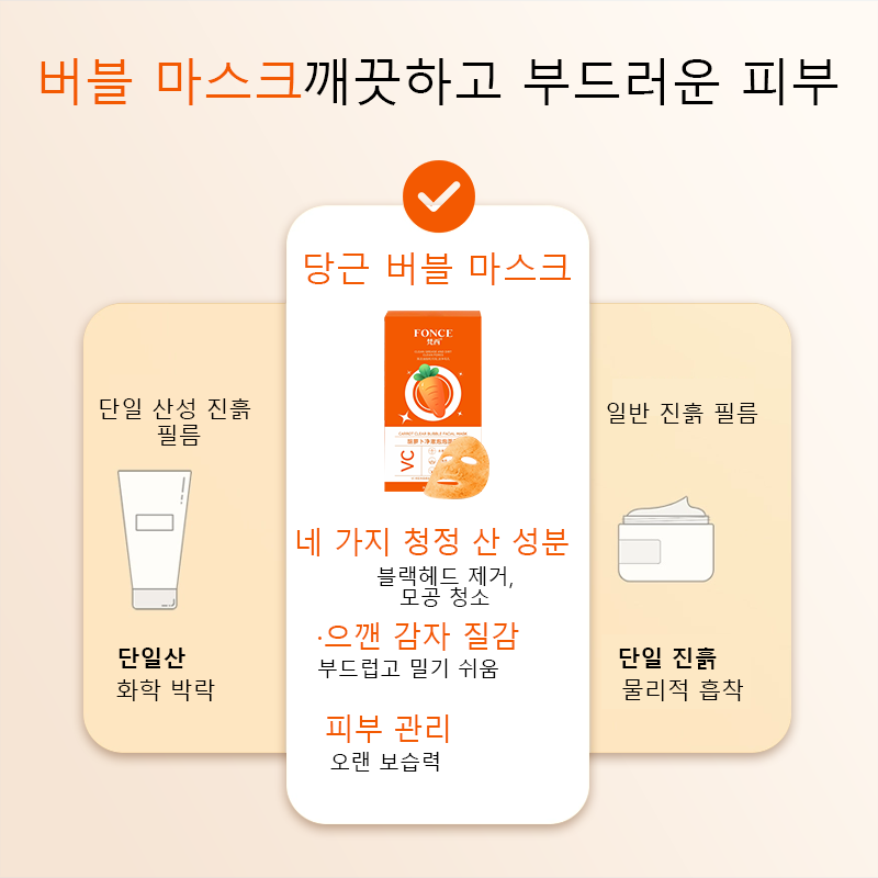 FONCE Carrot Mud Bubble Mask r - Mud Mask Kaolin 评论和价格